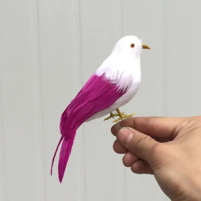 1002 48 De Réductionenviron 15 Cm Simulation Oiseau Rose Chaud Et Blanc Plumes Oiseau Modèle Polyéthylène Fourrures Artisanat Décoration De