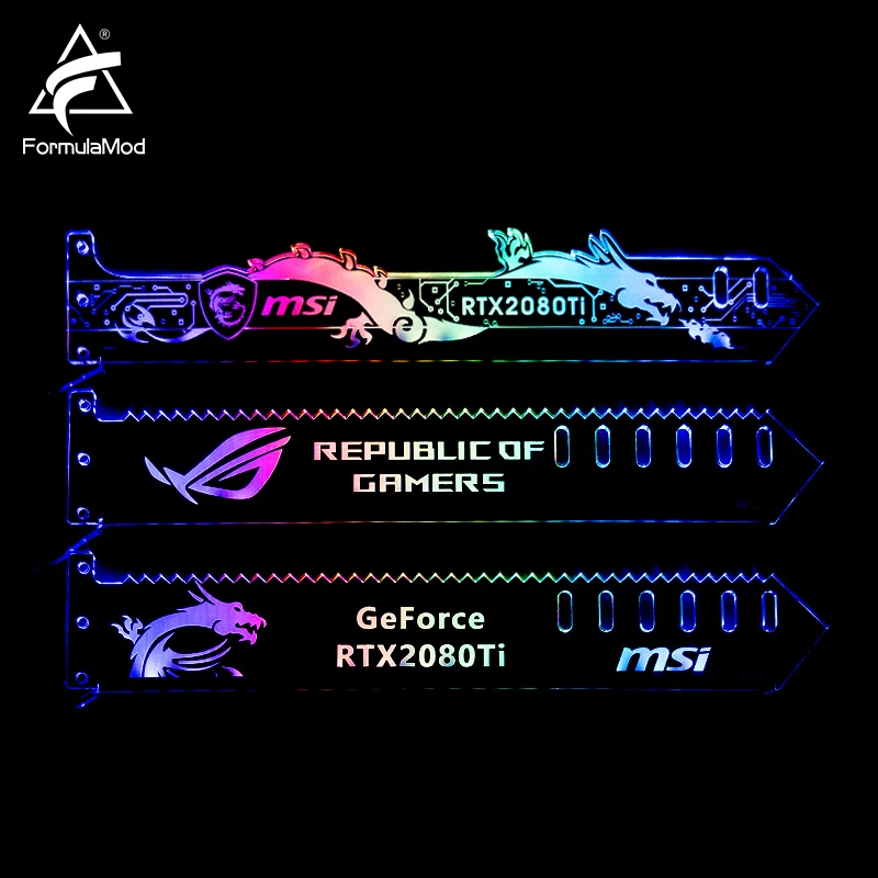 FormulaMod Fm-QJD, RGB блок GPU акриловые кронштейны, декоративные пластины, 5 v 3 Pin RGB синхронизуемое освещение материнской платы