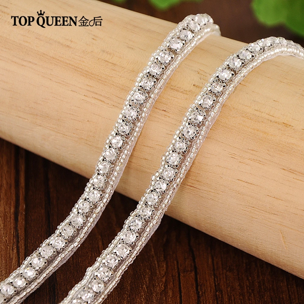 

TOPQUEEN S217A Free shipping Stock DIY Formal Wedding Crystal Bead Applique Evening Dresses Trimming Can Customize Any Size