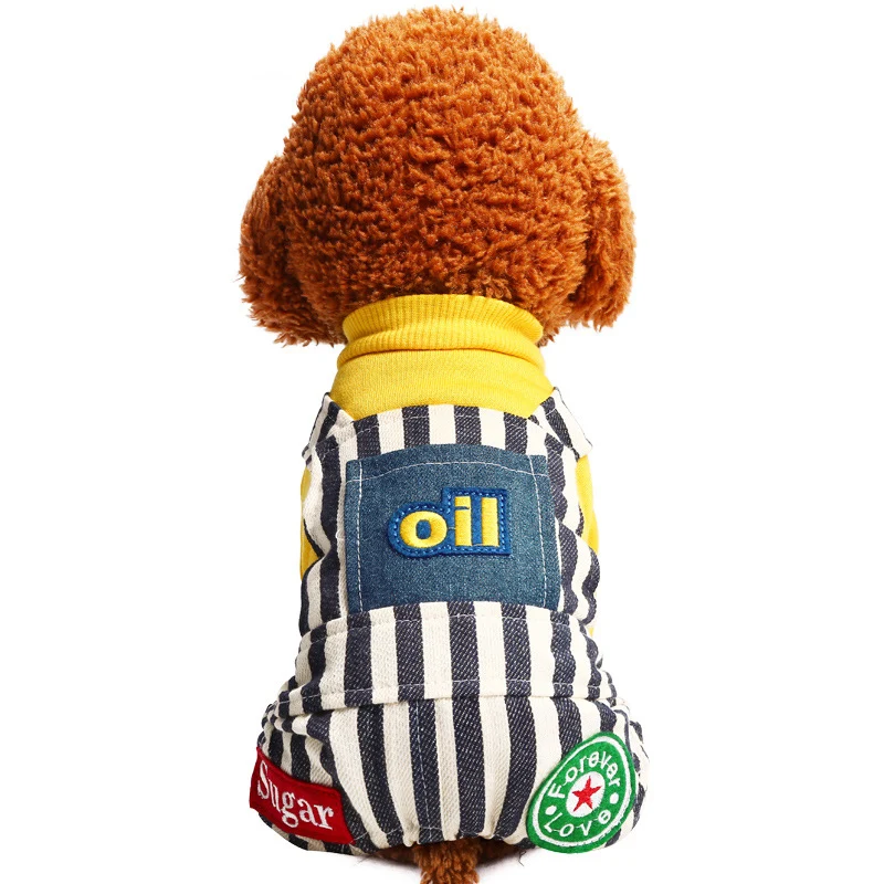 

Hot Sale Puppy Pet Dog Clothes Sugar Overalls Striped Jeans Pants Clothes Samll Dog Pet Cat Chihuahua Pants Jumpsuit Clothes