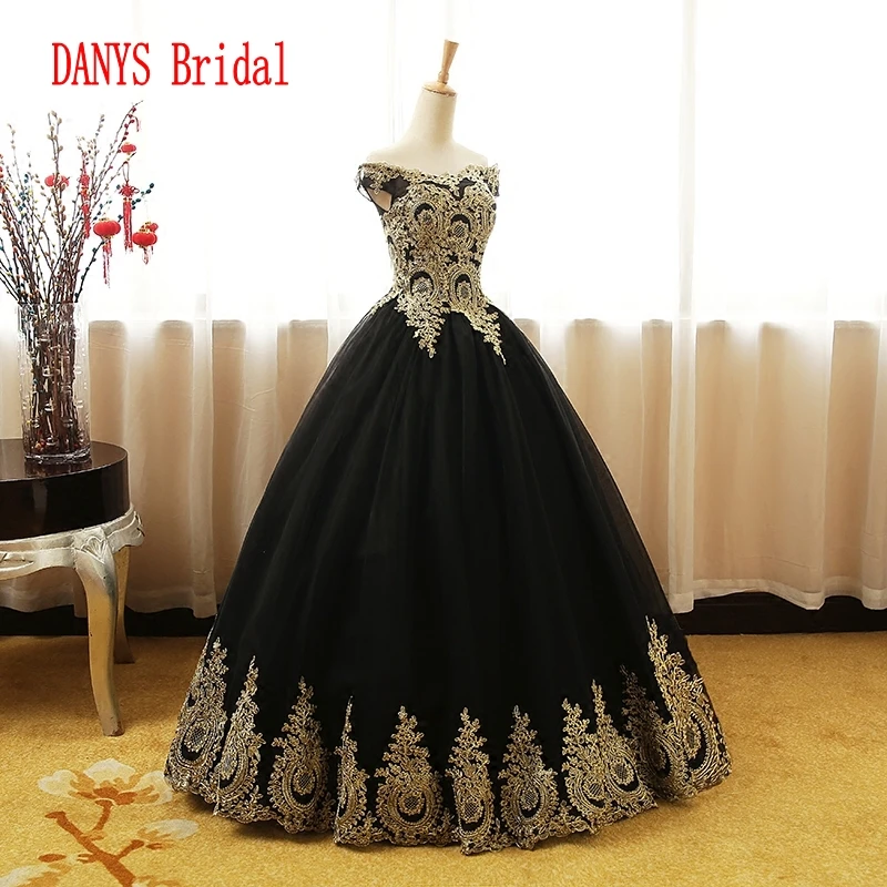 Black Puffy Quinceanera Dresses Girl Princess Ball Gown Plus Size Masquerade Long Prom Sweet Sixteen 16 Dresses for 15 Years