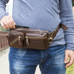 Vintage Luxury Leather Fanny Pack Waist Bag Casual Waterproof Antitheft Men Walking Shopping Band Belt Multi-function Bag Vintage Luxury Leather Fanny Pack Waist Bag Casual Waterproof Antitheft Men Walking Shopping Band Belt Multi-function Bag