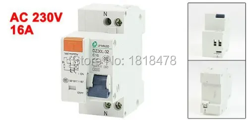 DZ30L 32 16A 1 P + N AC 230V полюс Защита от перегрузки ELCB прерыватель цепи при утечке на