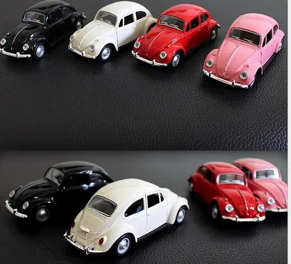 Имитационная модель автомобиля из сплава, розовая игрушка-жук, ретро автомобильный парфюм, украшение для торта на день рождения, ювелирные изделия