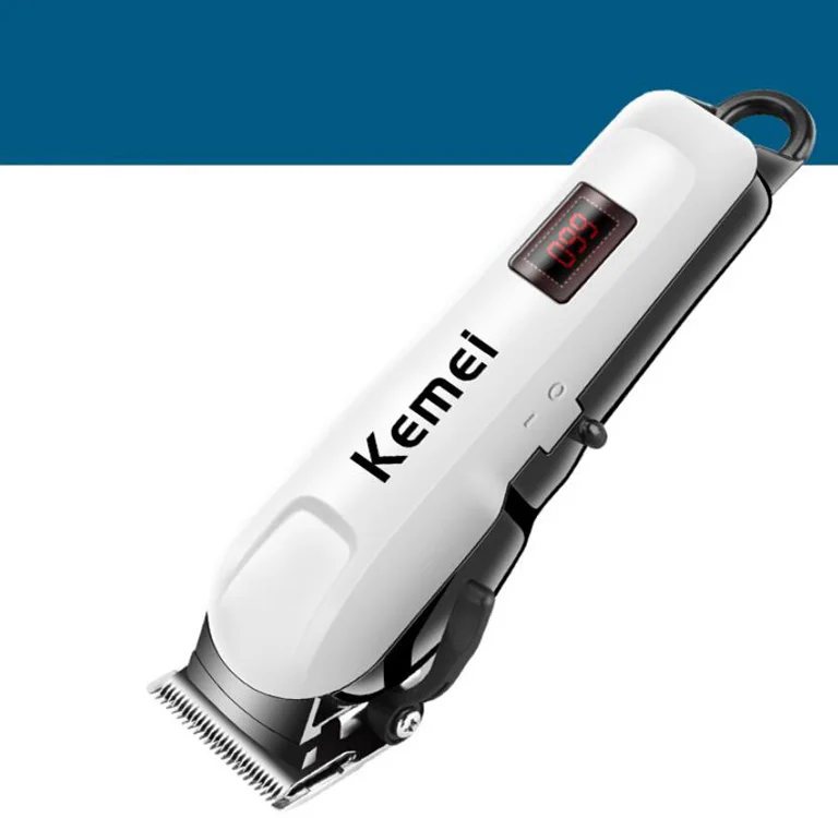 Professional Kemei Titanium Blade Electric Haircut Cutting Machine Barber + limit comb for kids adult men 110-240V