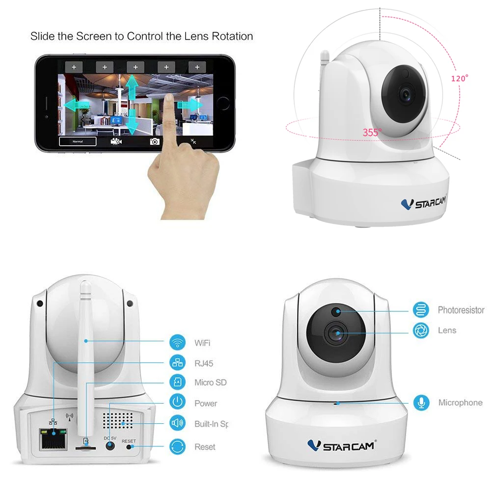 VStarcam белый C29S 1080 P HD Беспроводная ip-камера видеонаблюдения Wi-fi домашняя камера видеонаблюдения Система видеонаблюдения внутренняя камера детский монитор