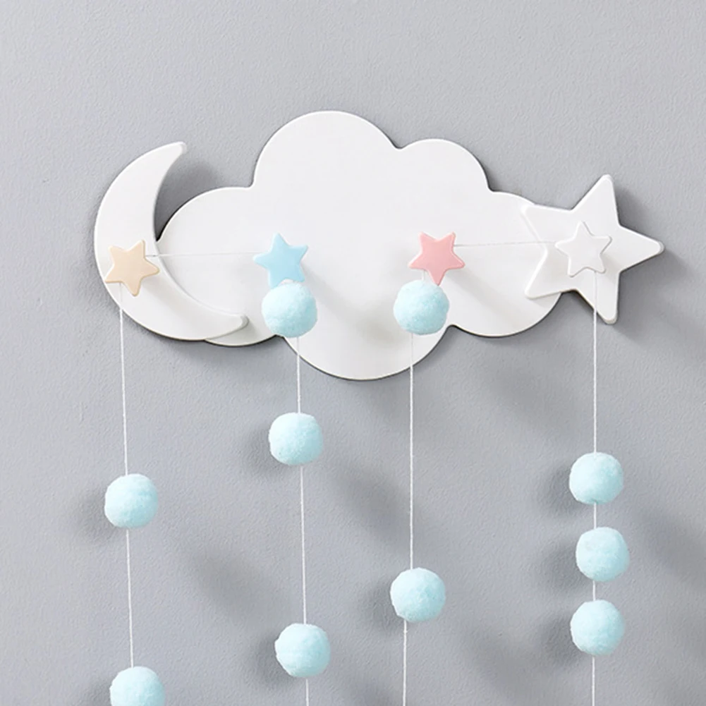 Милые облака Звезда Луна настенный крючок для двери ванная комната спальня вешалка держатель домашний декор