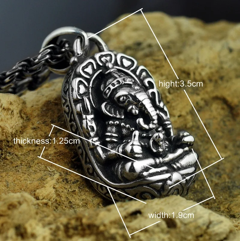 Подвеска в виде Бога слона из чистого серебра|elephant god|sterling silver elephant jewelrysaint pendants |