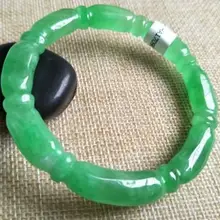 Новинка, certified натуральный Класс Зеленый Изумруд Jade Браслеты 55-65 мм