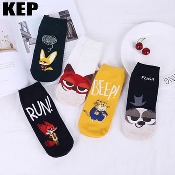 

New Summer Cute Cotton Cartoon Women Socks Funny Animal Comfortable Kawaii Ankle Socks Lovely Fox Tiger Fun Animal Socks Gift