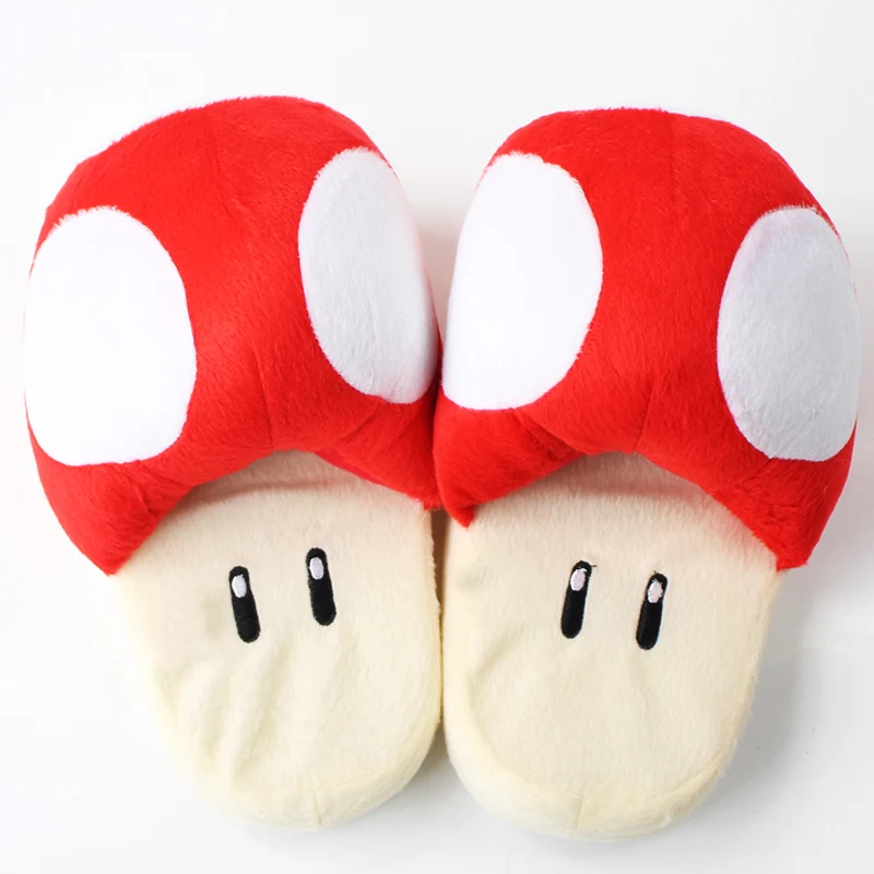 26cm Super Mario Bros Plush Slippers Cute Catton Game Shoes Warm Red