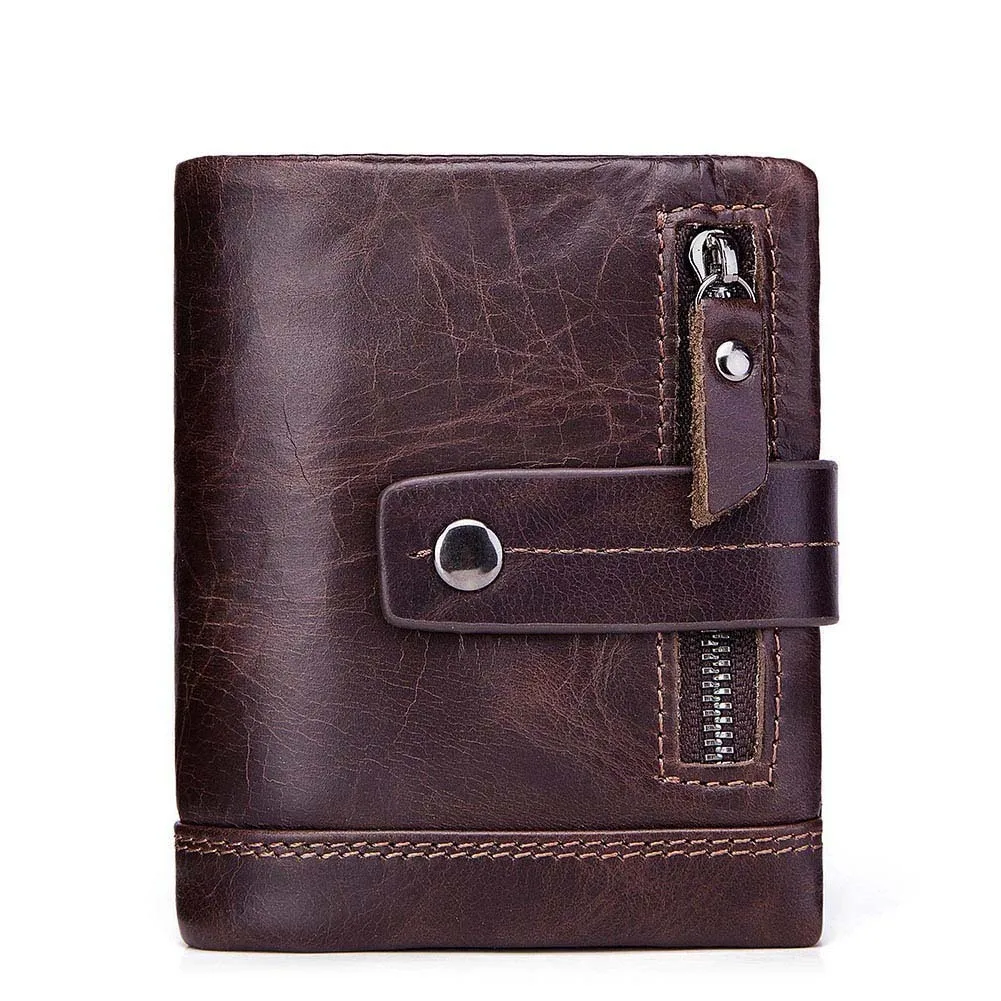 

New Men Wallet Brand Wallet Double Zipper&Hasp Design Small Wallet Male High Quality Short Card Holder Coin Purse Carteira