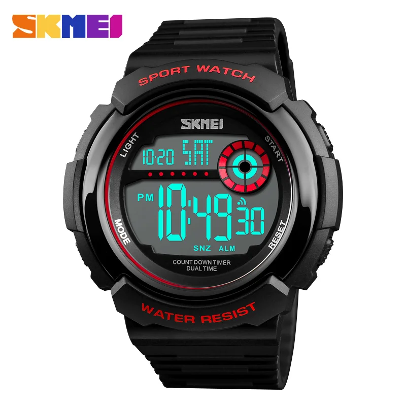 

SKMEI 1367 Men Sport Fashion Casual Digital Watch Waterproof Stop Watch Back Light 2 Time Count Down 12/24 Hour Date Wristwatch