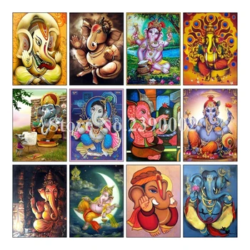 

Diy 5D Needlework Elephant Diamond Painting Mosaic Lord Ganesha Diamond Embroidery Animals Home Decoration Arts
