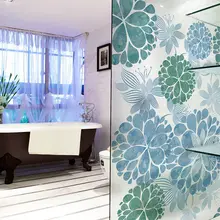 Бесплатный размер на заказ, декоративное витражное окно, пленка для конфиденциальности, матовая статическая пленка для стеклянных наклеек, цветок, море, раздвижные двери, офис