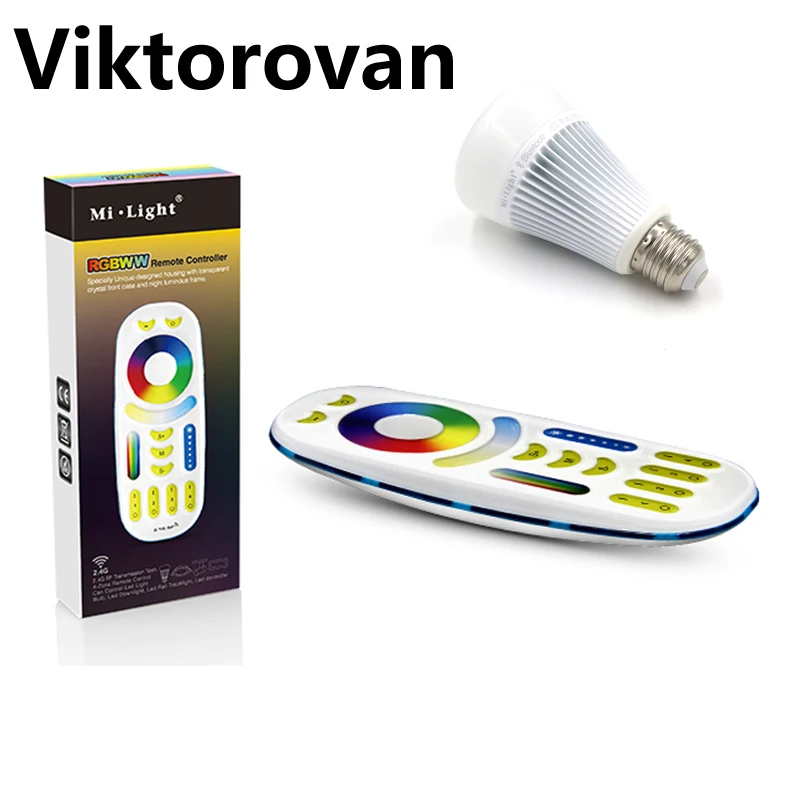 Milight 4 зоны 2.4 г RF RGB CCT LED пульт дистанционного управления с GU10 E27 MR16 Вт 5 8 9 RGBW rgbww Smart