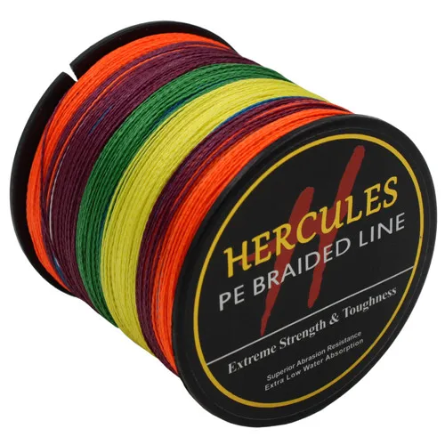 Hercules леска 4 нити 6LB-100LB 1000 м PE плетеная леска супер сильная linha multifilamento pesca 13 цветов карп - Цвет: Многоцветный