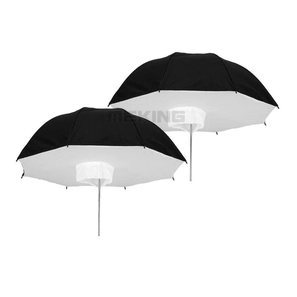 Kit para Luz Selens – 33 Preto & Prata Guarda-chuva Photo Studio Iluminação Guarda-chuvas Softbox 2in1 Fotográfica 2 Pçs 84 cm