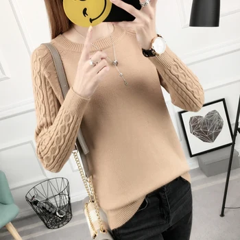 

Sweaters Fashion 2019 Women Autumn Winter Sweaters and Pullovers O Neck Long Sleeve Knitted Women Tops Sueter mujer invierno