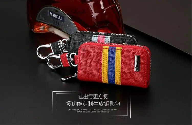 New striated Auto key case Black & Red Car Key ring For ...