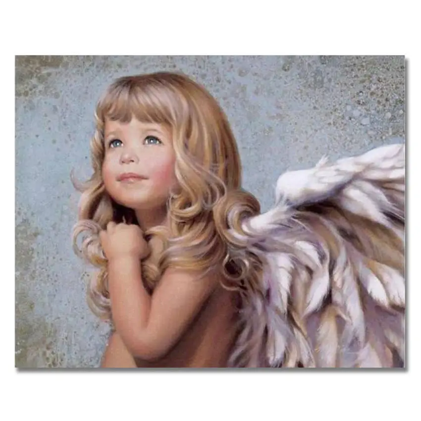 WEEN Angel Girl DIY картина по номерам Холст Живопись Дети стены Искусство картина маслом Раскраска по номерам для домашнего декора 40x50 см