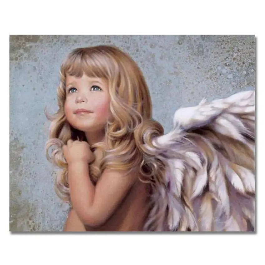 

Angel Girl Picture Frameless or Framed Quadros De Parede Sala Estar Canvas Oil Paintings DIY Digital By the Number Decorative