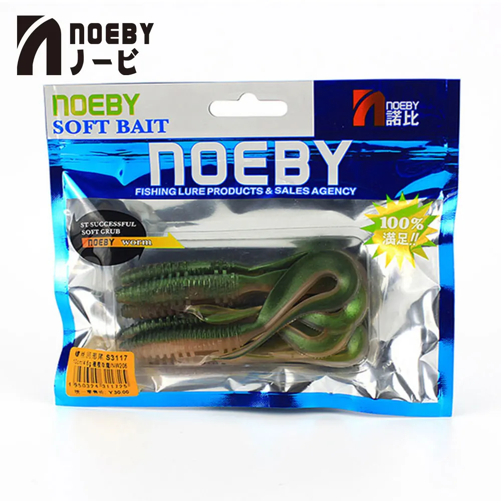 

6 pcs/lot NOEBY Fishing Lure Soft Lure S3117 Grub Lifelike Swimbait Worm Lures Artificial PVC Soft Bait Fishing Tackle Pesca