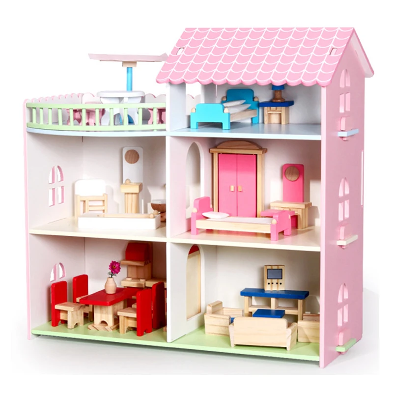 kids wooden dollhouse