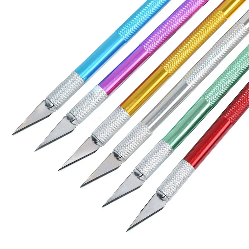 6Pcs Mini Metal Engraving Knife Pen Aluminum Pole Scalpel Tool Phone