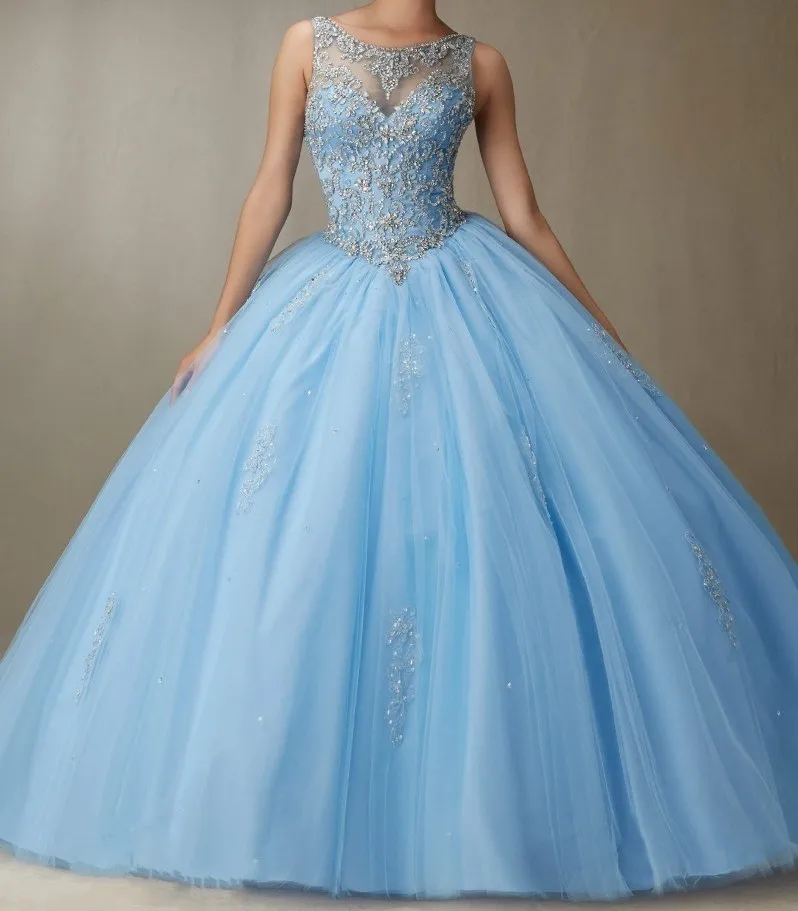 Голубое пышное платье бальное платье с открытыми плечами милые вечерние платья с бисером vestido de baile 16