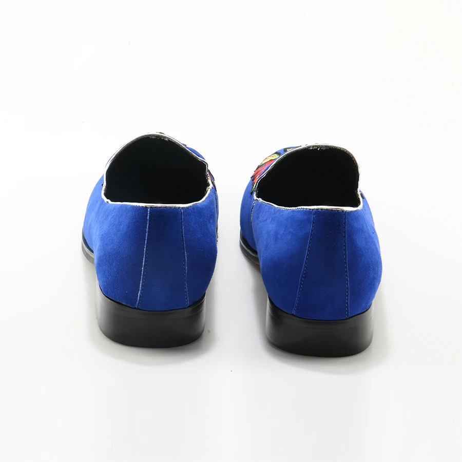 Flower Suave Mocasines Cuero Hombres Floral Deslizamiento Conducción Okhotcn Zapatos God En Suede Flower blue Buena De Flower Bordado black Red Pisos Calidad Blue Casual 07gxxnwq8