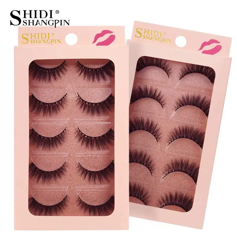 

SHIDISHANGPIN 5 Pairs Mink Eyelashes 3d Mink Lashes Natural False Eyelashes 3d False Lashes Fake Eyelashes Makeup Tool maquiagem