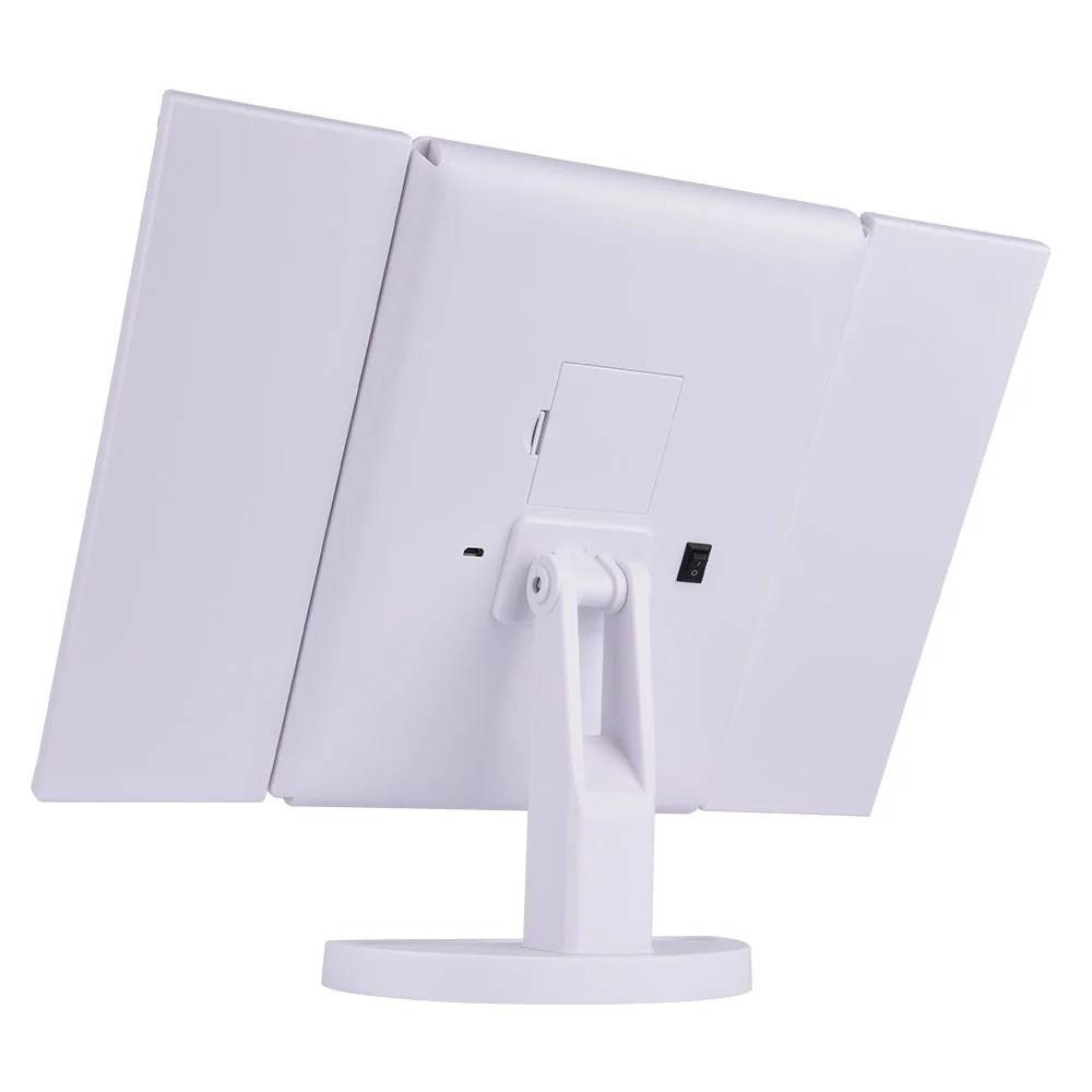 Tri-Fold Makeup Mirror 2x 3x 10x Magnification Mirrors 22LED Lights Touch Screen Travel Cosmetic Mirror Tabletop Makeup Mirror (5)