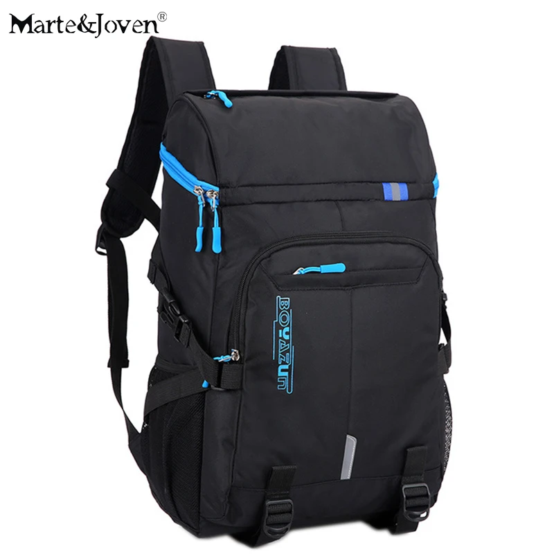 

Marte&Joven Multi Pocket Black Travel Backpack for Men Best Teenagers School Bag Laptop Backpacaks Male Travel Rucksack Bags