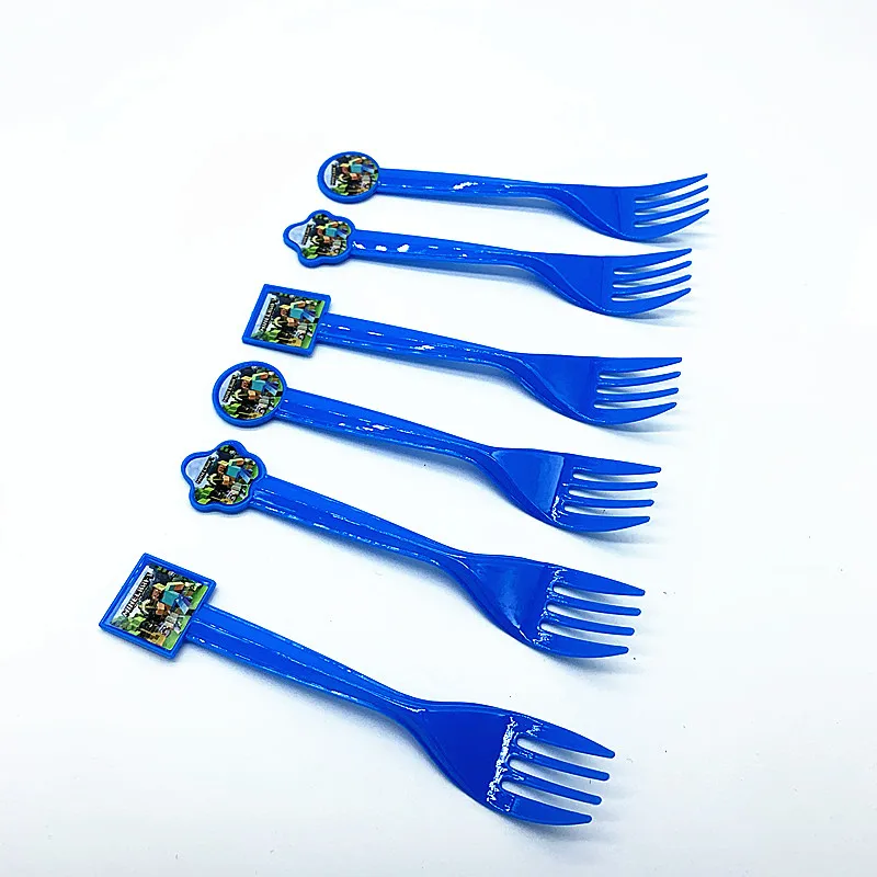 

10pcs/pack Minecraft theme party forks spoons knives Minecraft spoons Beauty and Minecraft theme birthday party decorations