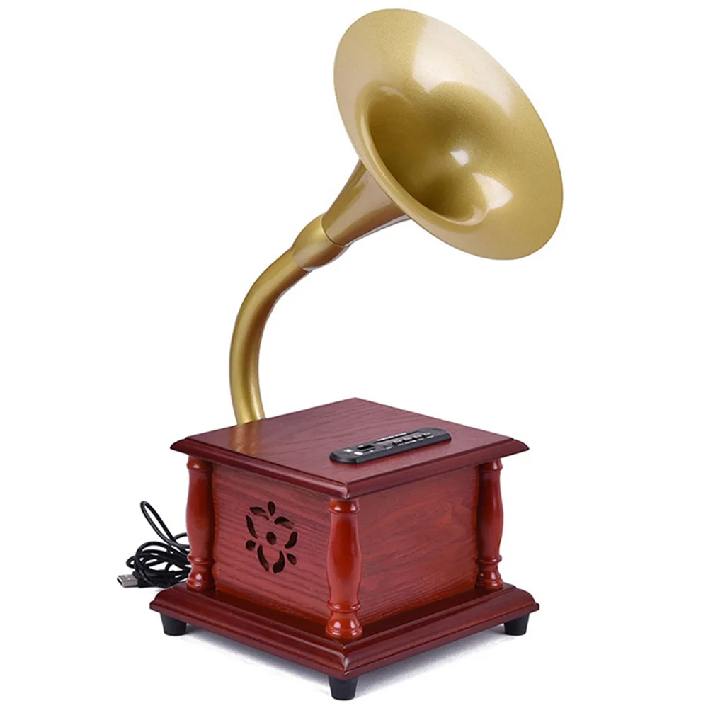

1L1702 Retro Phonograph Desk Decoration Unique Gift Elegant Style Durable Nostalgic Vintage Fine Workmanship Phonograph Model