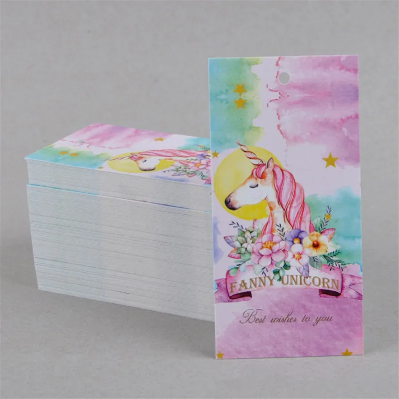 

WSOMIGO 50pcs Unicorn Paper Tag for Candy Bag Gift Box Birthday Party Packaging Label Wedding Decorating Tags Unicorn Party-S
