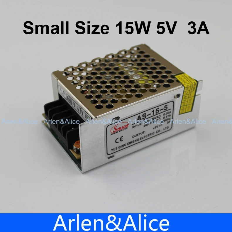 

15W 5V 3A Small Volume Single Output Switching power supply for LED Strip light