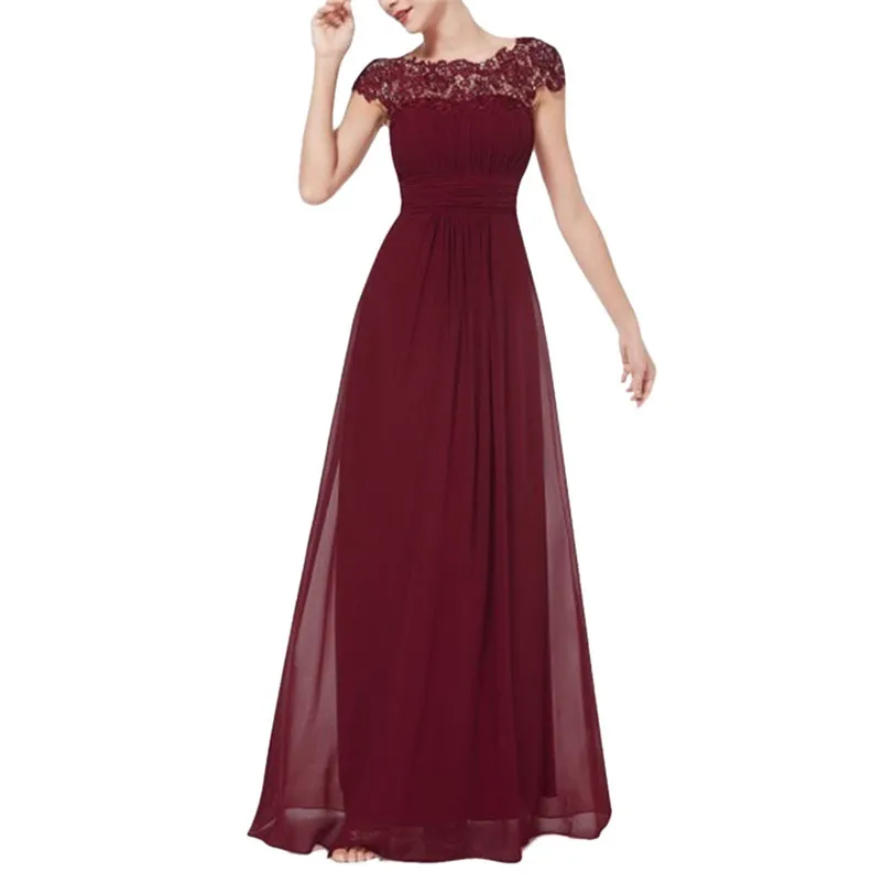 Chiffon Summer Dress Women 2018 Elegant Slim Lace Long Party Dress Wedding Bridesmaids Maxi Dresses vestidos ukraine N28 (16)