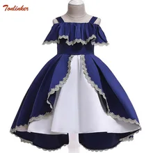Summer Lace Children Clothing Princess Kids Dresses For Girls Causal Wear Ruffle Dress 2 8 Years Girls Dress Vestido Blue Red Summer Lace Children Clothing Princess Kids Dresses For Girls Causal Wear Ruffle Dress 2 8 Years Girls Dress Vestido Blue Red