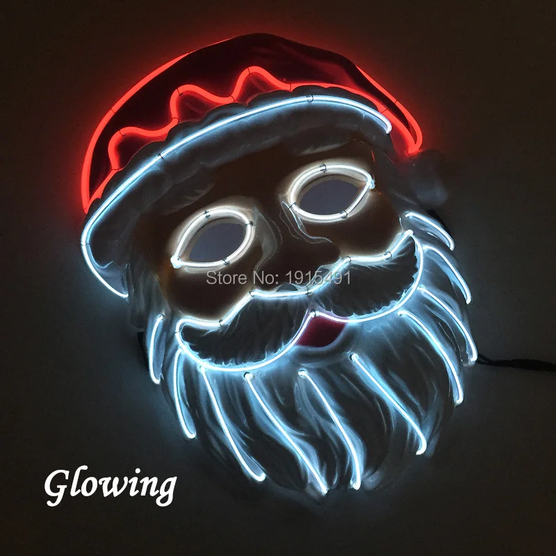 Light Up Neon Rave Costume Mask as Holiday Lights EL Cable Rope