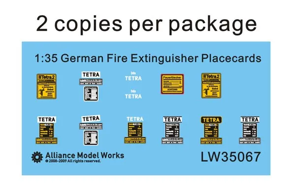 

1/35 WWII German Fire Extinguisher Placecards