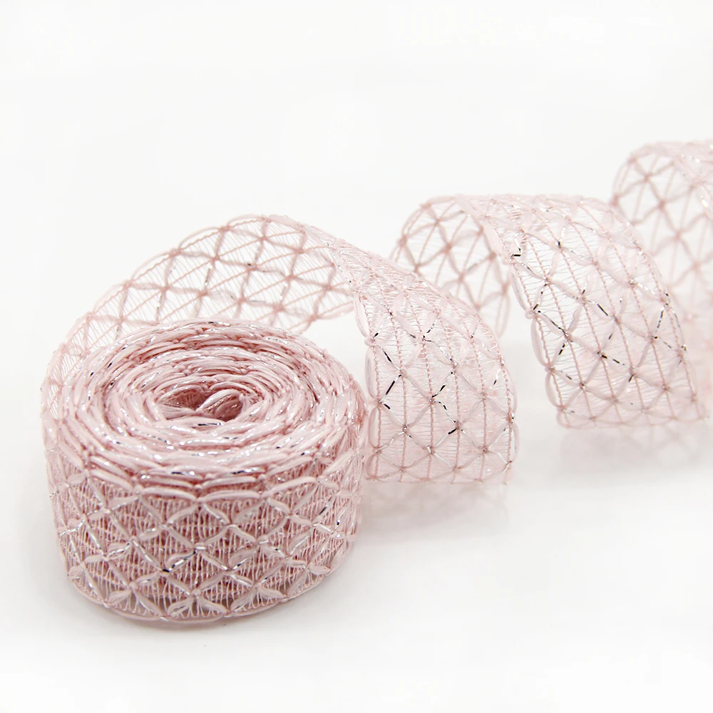 

david angie 1''(25MM) 28MM 40MM Hollow Chevron Mesh Polyester Ribbon 5Y,DIY Handmade Webbing Gift Packing Materials,5Yc2079