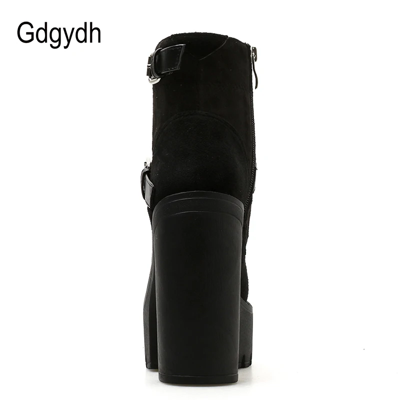 Женские ботинки на платформе Gdgydh короткие из флока высоком каблуке с