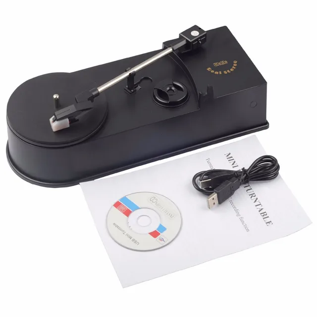 USB Portable Mini Vinyl Turntable Audio Player Vinyl Turntable to MP3/WAV/CD Converter Mini Phonograph Turntable Record EC008-1
