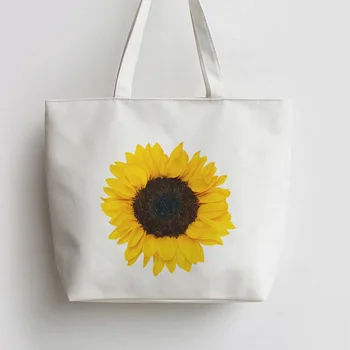

Big sunflower Canvas Shopping bag Cartoon Tote bags Reusable Shopper Bag ,Grocery Bag AN095