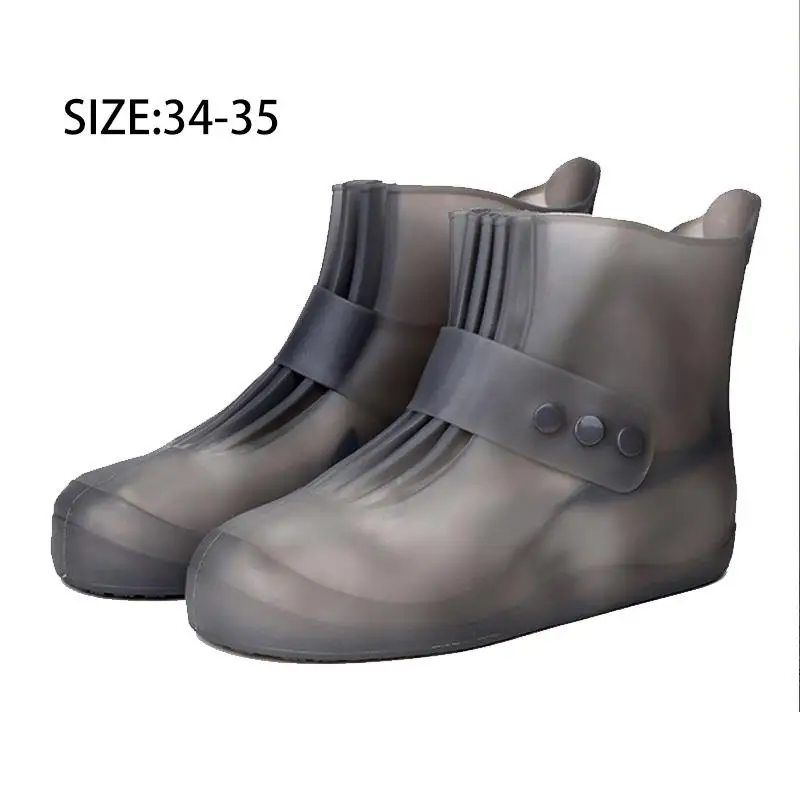 ПВХ водостойкие покрытие на обувь от дождя многоразовые резиновые чехлы для обуви унисекс Нескользящие эластичные галоши обувь аксессуары - Цвет: 34-35