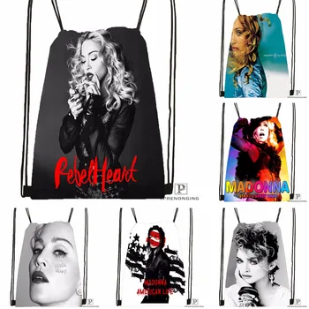 

Custom Madonna Drawstring Backpack Bag Cute Daypack Kids Satchel (Black Back) 31x40cm#180531-03-49