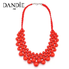 Dandie модное ожерелье с акриловыми бусинами, элегантное плетение бисера ожерелье ювелирные изделия для женщин