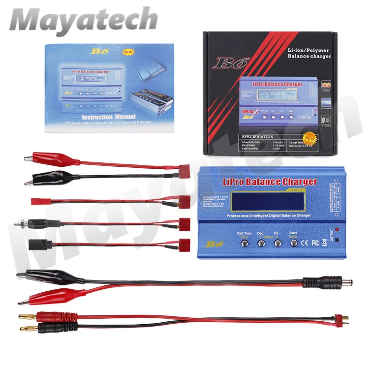 Зарядное устройство B6 50W 80W 6A Lipo NiMh Li Ion Ni Cd Digital Lipro балансирующее зарядное
